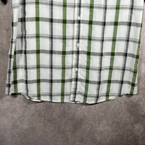 Marmot Shirt Mens‎ Large White Gray Green Plaid Button Up Short Sleeve Outdoor - Picture 4 of 10